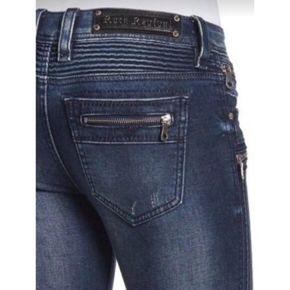NWT Women Rock Revival Moto Skinny Jean - Picture 4 of 5